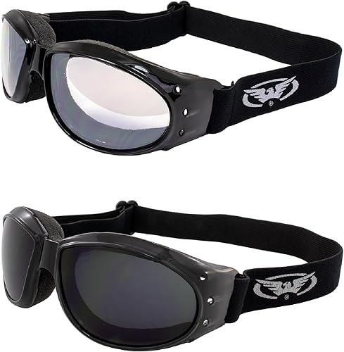 Global Vision Red Baron Motocicleta Aviador Dirt Bike 2 Gafas para Día y Noche Super Dark y Clear Mirror Lenses