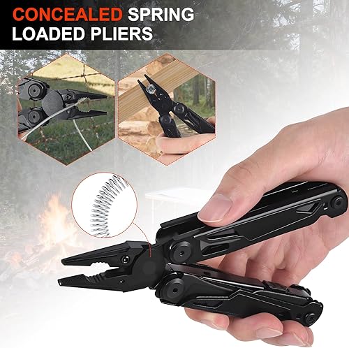 Miniatura 4 de Multiherramienta versátil para bricolaje, hogar, jardín, al aire libre o transporte diario - negro (negro)