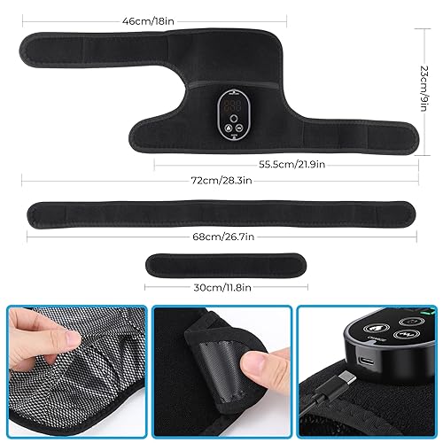 Miniatura 8 de Masajeador de rodilla inalámbrico con vibración, apto para FSA, rodillera calentada, soporte de hombro para codo de rodilla, almohadilla térmica con