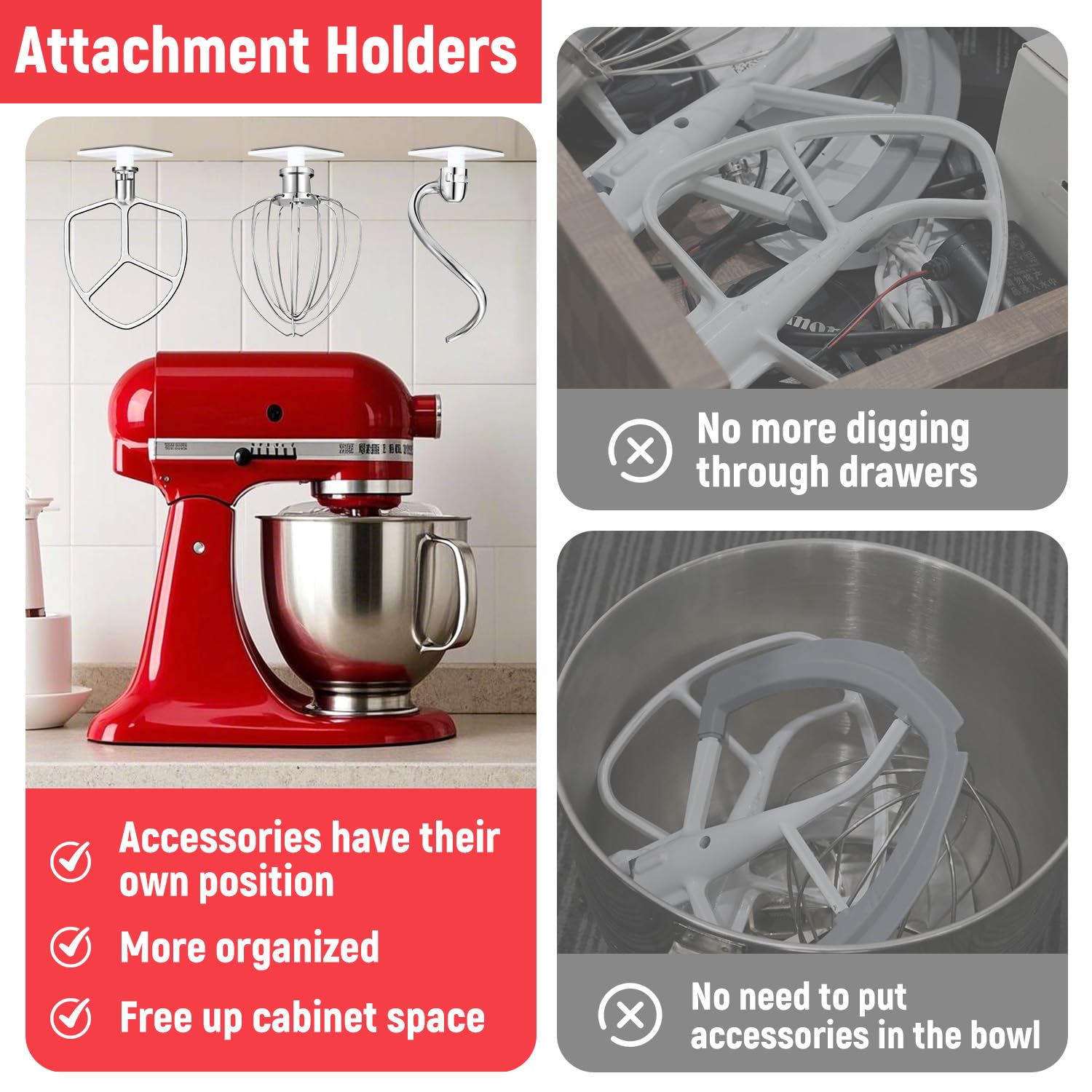 Miscelatori da cucina Accessori in acciaio inox per miscelatori KitchenAid, frusta a filo K256WW, gancio per impasto da 6 QT e paletta a lama piatta per aiuto da cucina 5,5-6 litri con testa