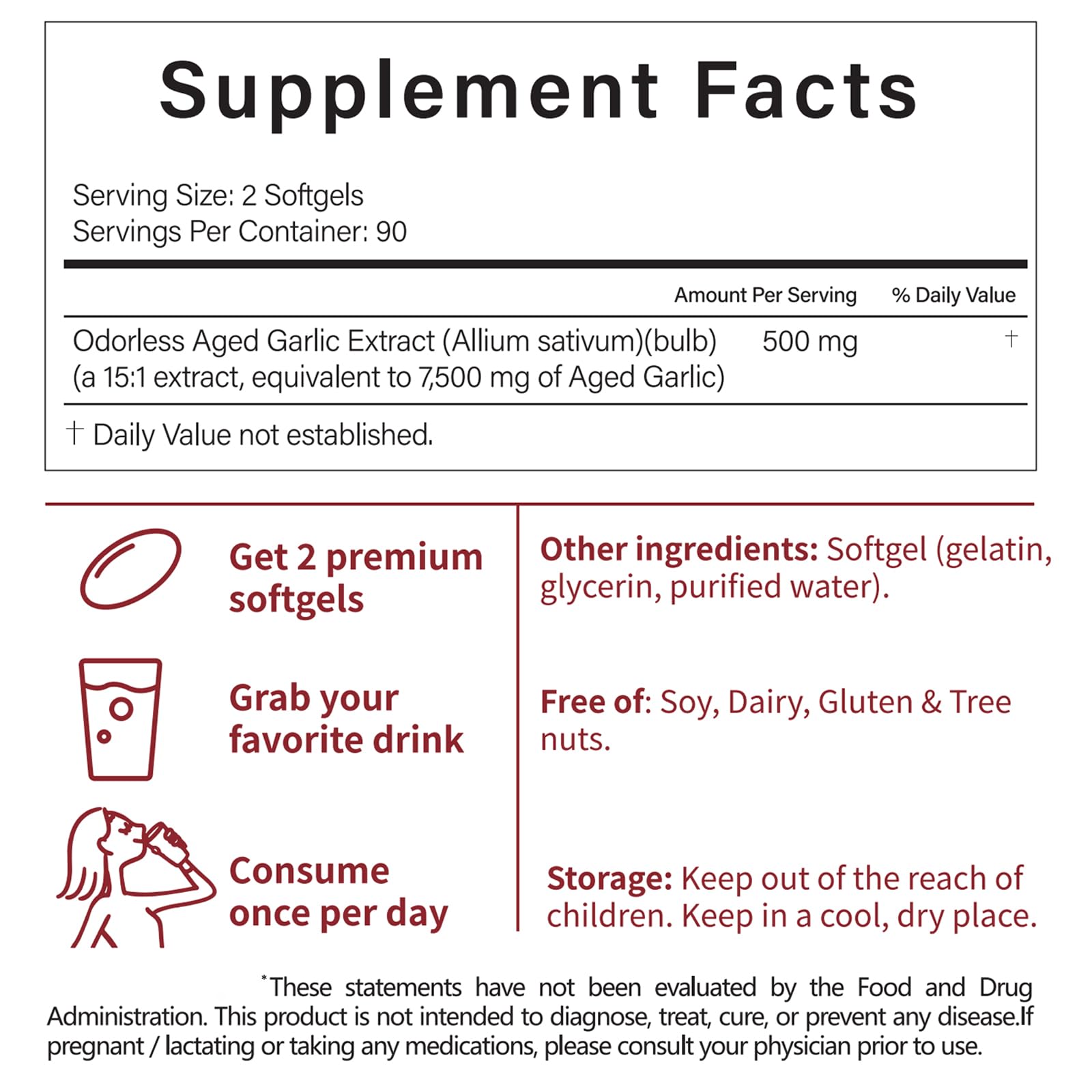 Aged Garlic Extract - Odorless - 180 Softgels | Non-GMO, Gluten-Free | Supports Immune Health (1) — Amazon image 6