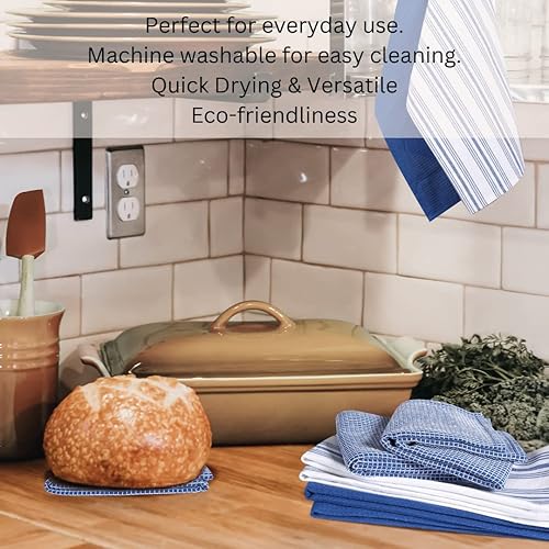 Miniatura 7 de Urbana Cotton Juego de 6 toallas de cocina surtidas suaves absorbentes de secado rápido toallas de cocina paños de cocina paños de cocina paños de