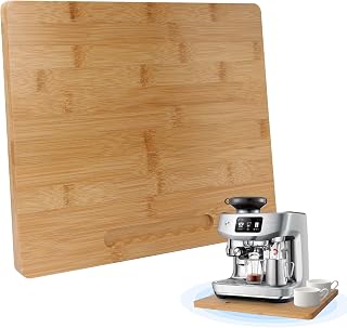 Bamboo Sliding Appliance Tray,Coffee Maker Slider Tray with Rubber Wheel...