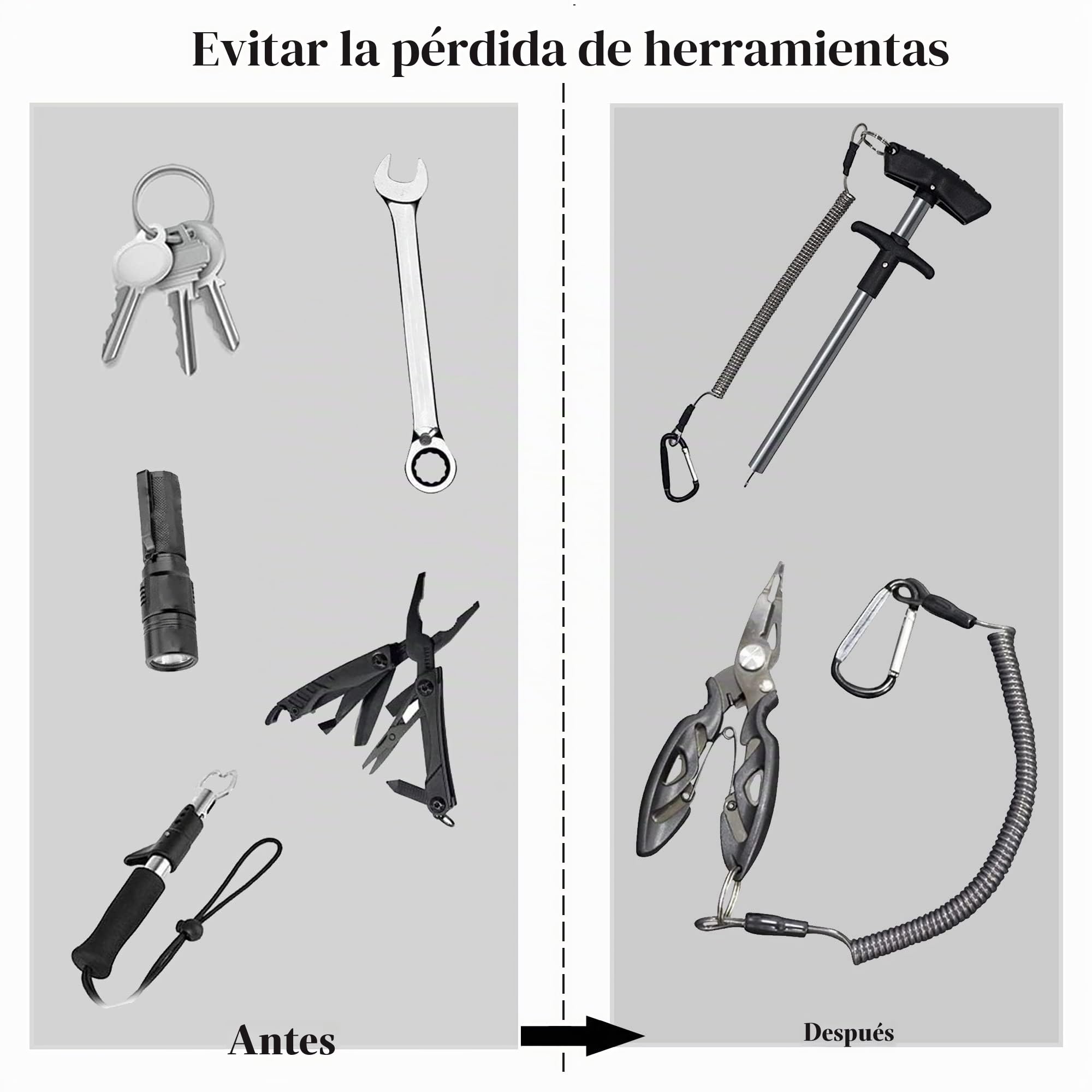 5 Piezas Cordón de Pesca Elástico Llavero Espiral Cuerda de Seguridad en Espiral Antipérdida con Mosquetón Cordón De Elasticidad para Evite la Pérdida de Llaves Alicates y Herramientas de Pesca