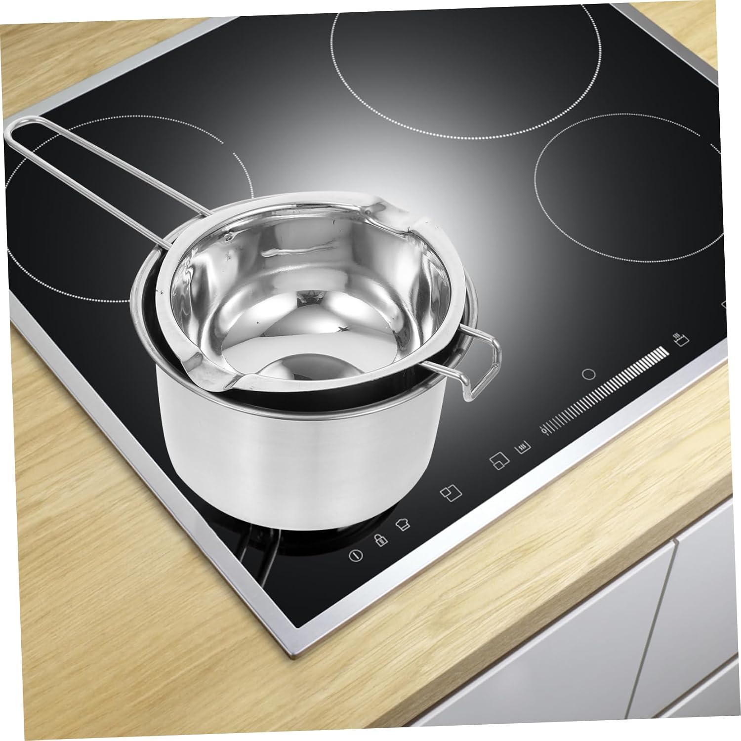 Double Boiler Pot Wax Candy Melting Boiling Water Pot Non-slip Hook for Easy Use