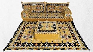 Yellow Arabic Majlis Floor sofa,Floor couch,Loveseats,Floor seating sofa,Ethnic sofa,Living Room Sofa,Ottoman Couch,Arabic Couch,Arabic sofa