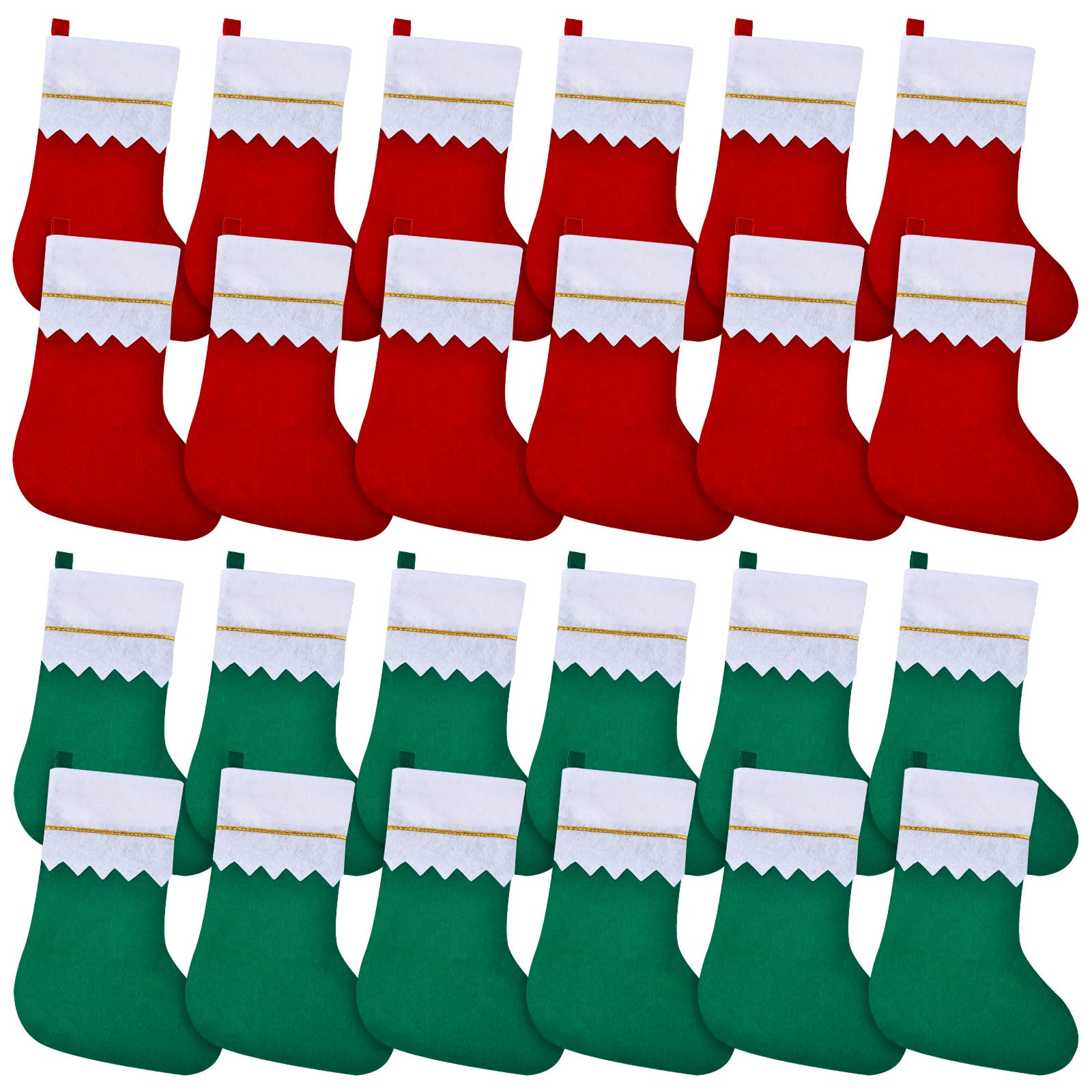 Skylety Lot de 24 chaussettes de Noël en feutre à suspendre pour sapin de Noël en famille, décorations de vacances à faire soi-même, grands sacs de Noël pour enfants (17,8 x 45,7 cm)