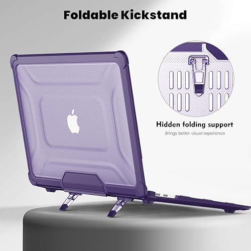 Miniatura 96 de DTangLsm Funda rígida resistente para M4 MacBook Air de 15 pulgadas 2025 2024 2023 M4 M3 M2 A3241 A3114 A2941, resistente carcasa rígida resistente
