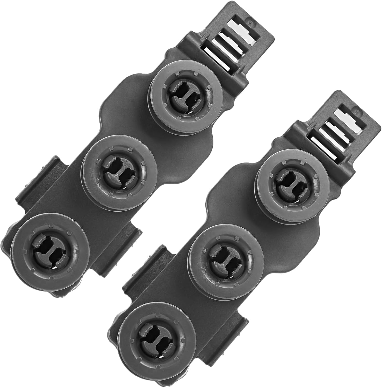 WD12X22801 Dishwasher Rack Bracket with 3 Wheels for GE Haier Dishwasher Roller Wheels - Replace AP6032529 4466609 PS11762946 WD12X10448 WD12X22599 (2 PACK）