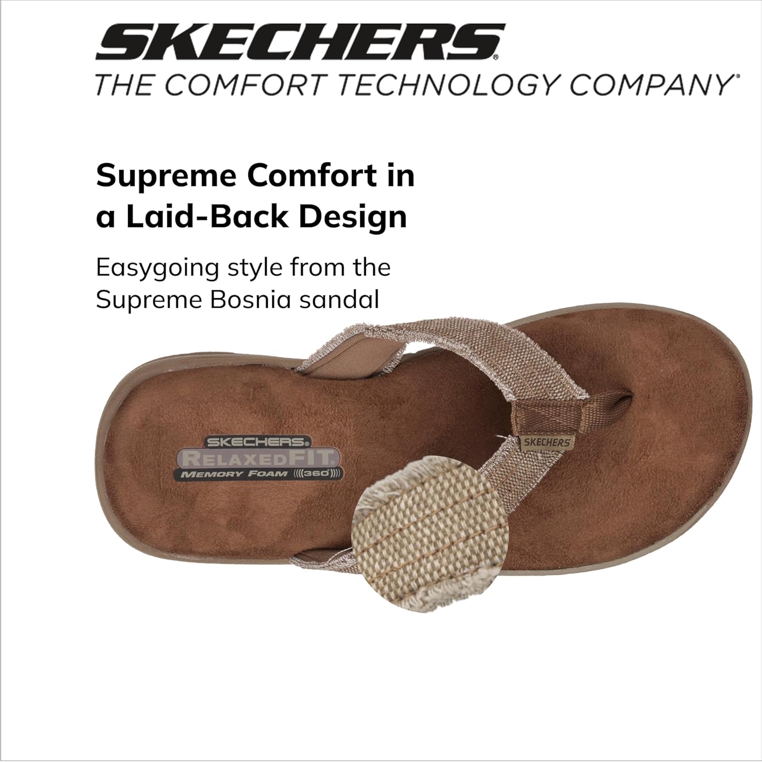 Skechers Men's Relaxed Fit Supreme Bosnia Sandal