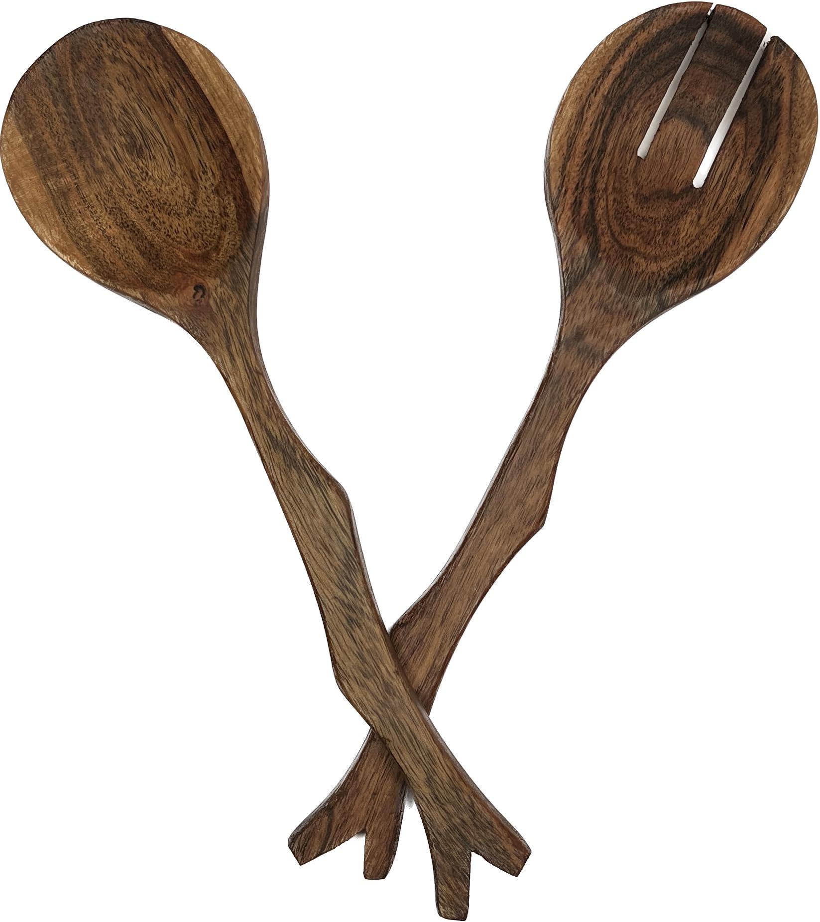 Mountain Woods Set of 2 Luxury & Elegant Acacia Salad Server/Utensil set - 12