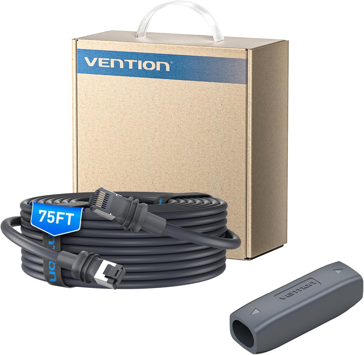 VENTION Starlink Gen 3 Complete Extension Kit: 75ft High-Speed Waterproof Ethernet Cable & IP68 Cable Coupler for Starlink V3/Mini