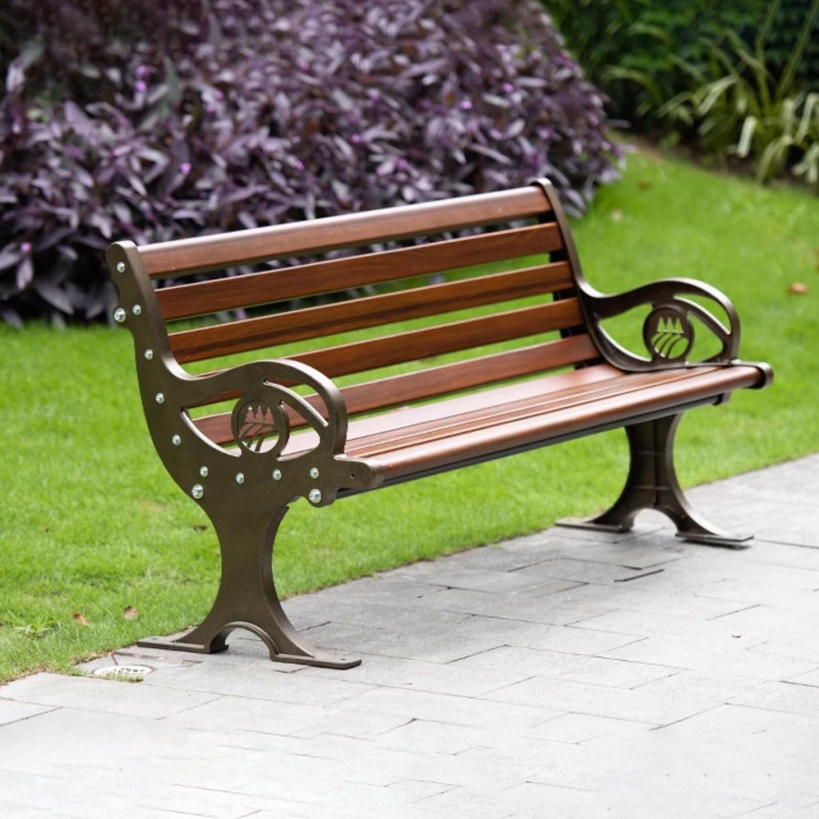 Ławka Ogrodowa Metalowa, Ławka Na Zewnątrz, Ławka Parkowa, Ławka Do Siedzenia O Nośności 300 Kg, Meble Ogrodowe Odporna Na Warunki Atmosferyczne, Odpowiednia Na Ganek/patio/park (Size : 150cm/59in)