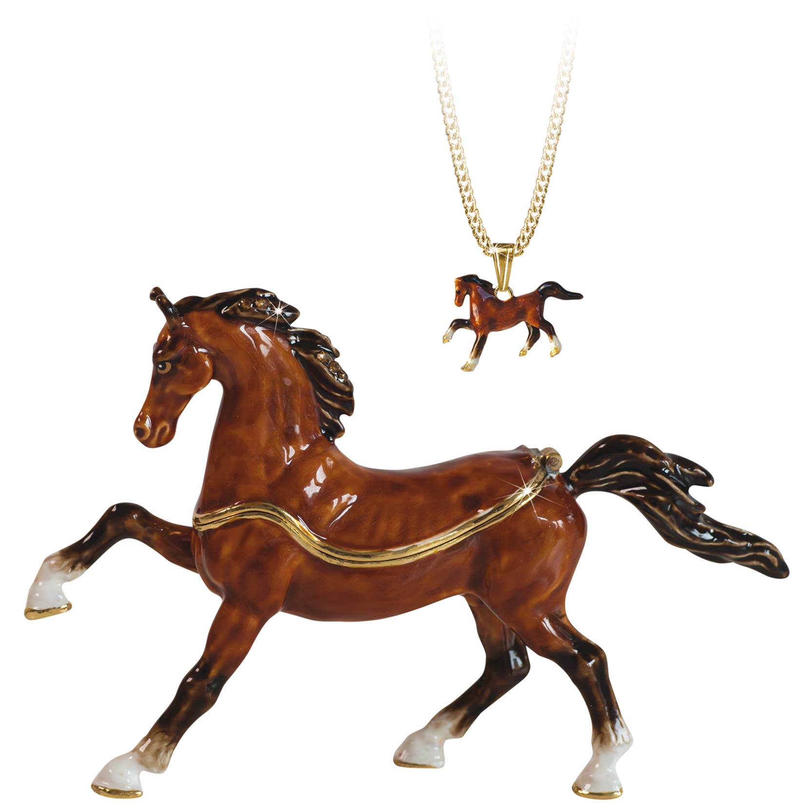 Arora Brown Secrets From Hidden Treasures 1085 Horse Trinket Box