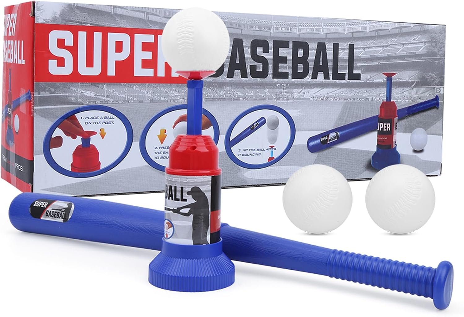 Baseball Ball Set Toy Semi Automatic Launcher with Bat for Children 3+, Safe and Easy to Carry, Great for ParentChild Interaction, ABS Material