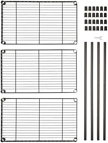 Miniatura 7 de Estante de hierro recubierto de plástico de 3 capas, resistente y duradero, color negro