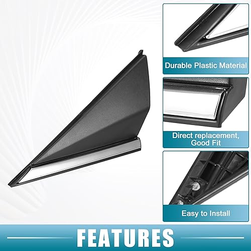 Miniatura 4 de Espejo de puerta delantera esquina guardabarros triángulo cubierta No.861903X000/861803X000 para Hyundai Elantra 2011-2014 plástico negro 1 par