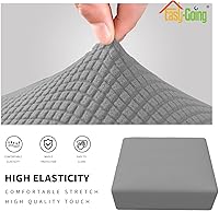 Vista 4 de Easy-Going - Funda elástica cuadrada para otomana, protector de muebles para taburete plegable de almacenamiento, funda suave rectangular con parte