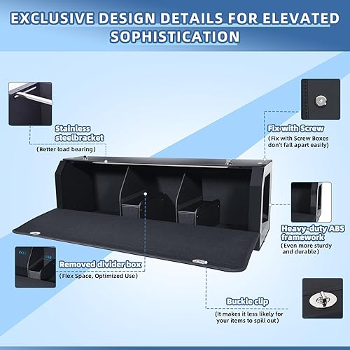 Miniatura 6 de Organizador de maletero de automóvil resistente con tapa y asa de empuje, organizador plegable de cuero para SUV, camión, sedán, camioneta (negro,