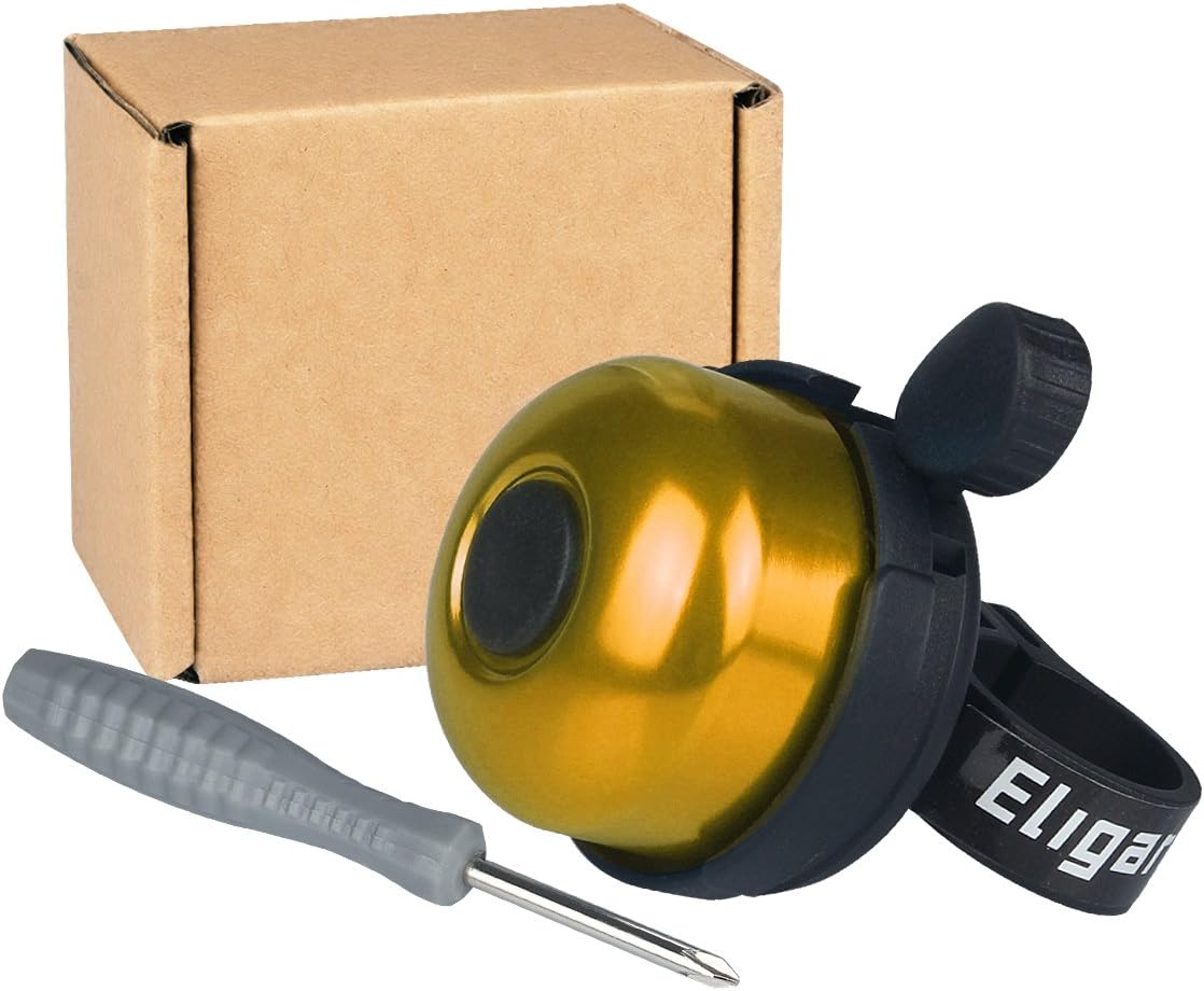 Eligara Bicycle Bell, Classic Brass Bike Bell with Loud, Long, Crisp Sound for Mountain Road Electric Bike Cycle Scooter Ebike Cruiser Tricycle MTB BMX