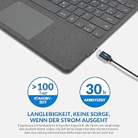 Rii Surface Bluetooth Billentyűzet Touchpad-del Surface Pro 9/8/X-hez, 7 Színű Háttérvilágítás, Szürke QWERTZ 6