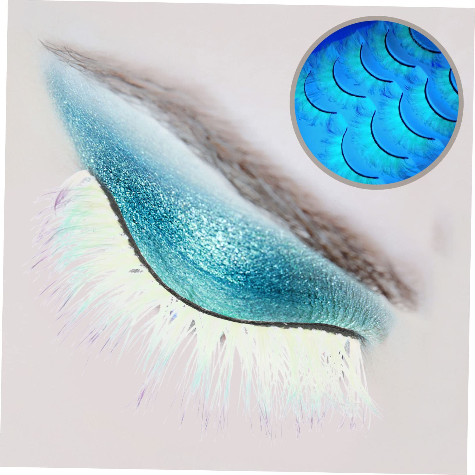 POPETPOP 20paia Ciglia Finte Colorate Per Donne Effetto Naturale e Fluorescente Adatte Per Occasioni Speciali Come Matrimoni e Feste Facili Da Applicare e Comode Da Indossare