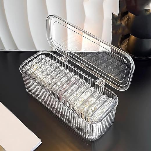 PARVLUXE Acrylic Jewelry Organizer Box Set, Portable Storage Boxes With Anti-Oxidation For Earrings, Bracelete, Rings, Nec...
