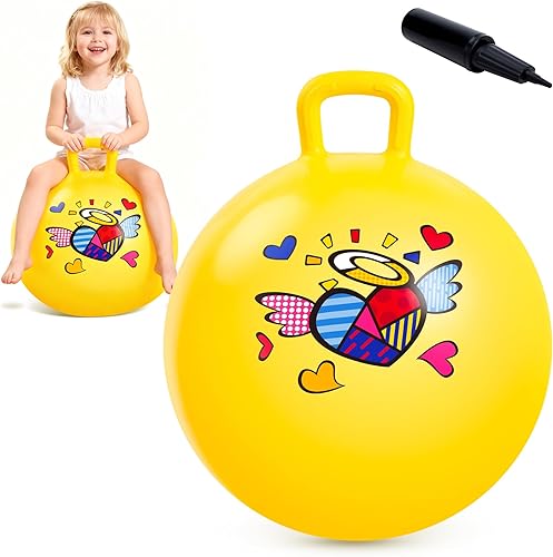 EVERICH TOY Bola amarilla de la tolva de 18 pulgadas para el patrón del corazón de los niños