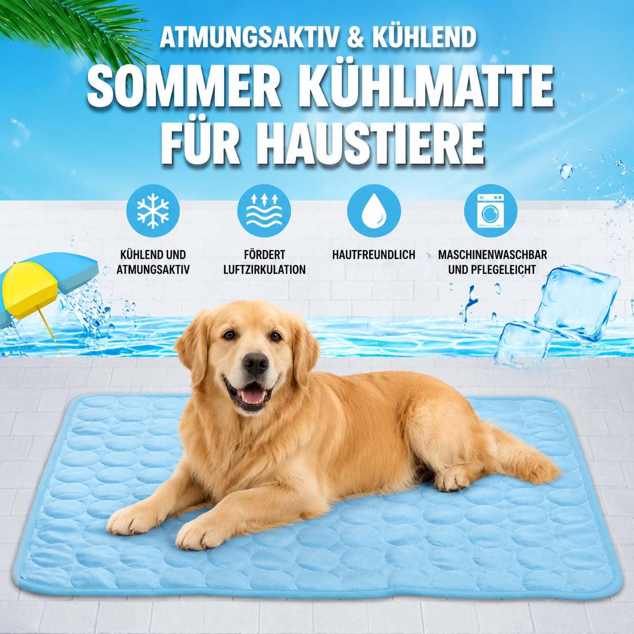 Leyof KüHlmattе Katze Ohne Gel, KüHlmattе Ohne Gel Katze, 4 GrößEn – Geeignet FüR Katzen & Hunde; Waschbare, rutschfeste KüHlmatte Aus Eisseide FüR Den Innen & AußEnbereich (Grau,M)