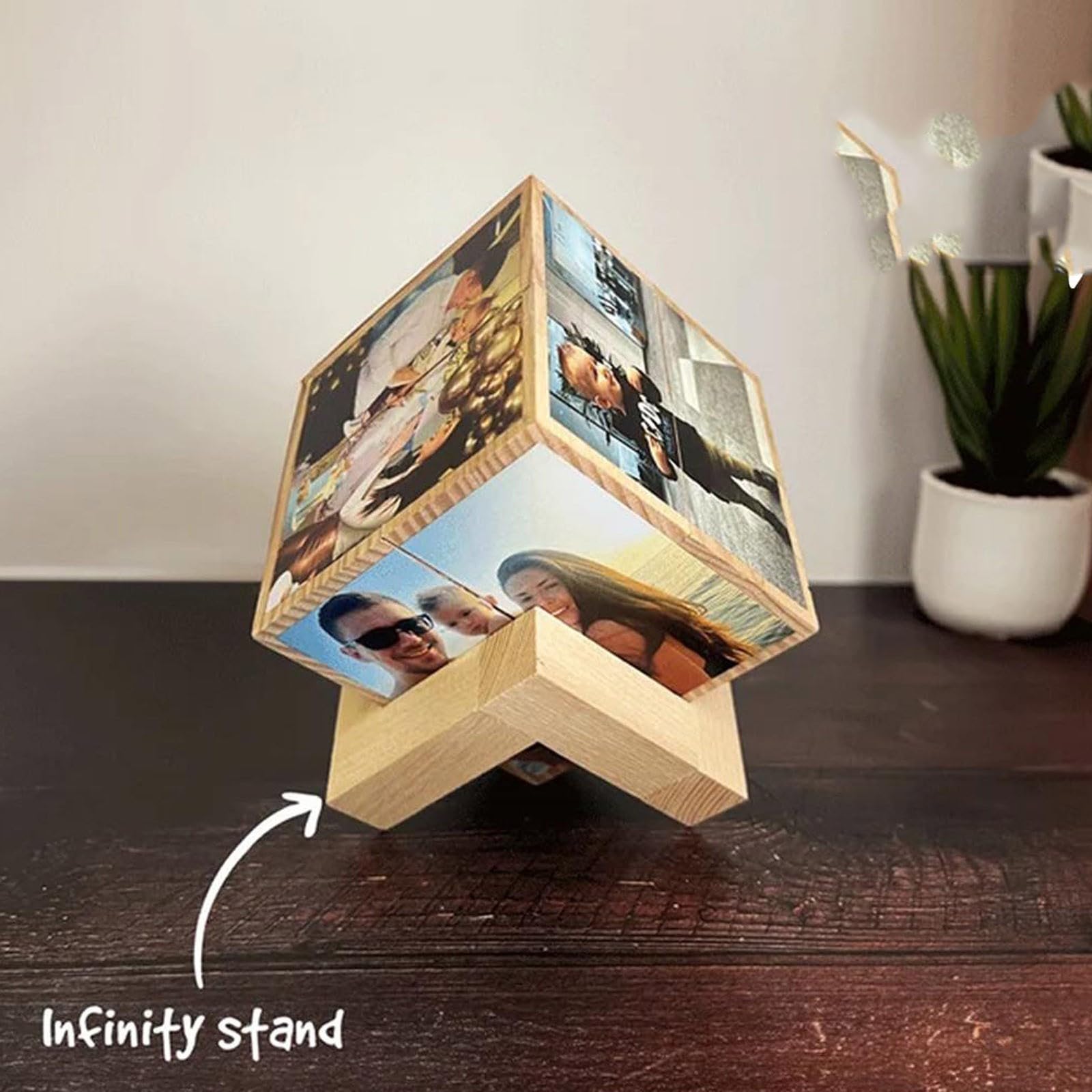 Generisch Personalisiert Infinity Cube Fotowürfel Foto Geschenk Geburtstag, Weihnachten, Personalisierte Geschenke für Kinder, Familie, Freunde