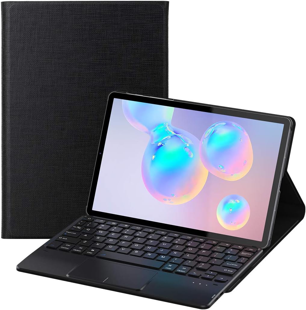 Feitenn Galaxy Tab S6 Keyboard, Tab S6 Keyboard Case, Laptop Touchpad Detachable Sleep/Wake Smart Tablet Cover Pencil Holder Stand Wireless Bluetooth Keyboard for Samsung Galaxy Tab S6 10.5'' - Black