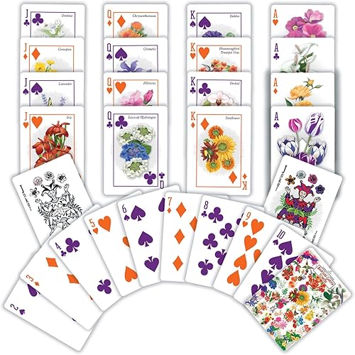 Miniatura 2 de MasterPieces Officially Licensed Farmer's Almanac Flowers Playing Cards - 54 Card Deck for Adults