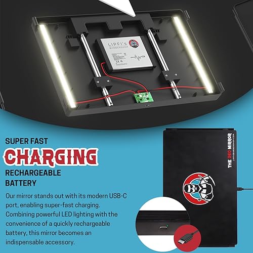 Miniatura 5 de The Mini 360 Espejo para cortes de pelo para hombres con luz - Espejo de 3 vías para cortar el cabello - Espejo de tres vías para cortar tu propio