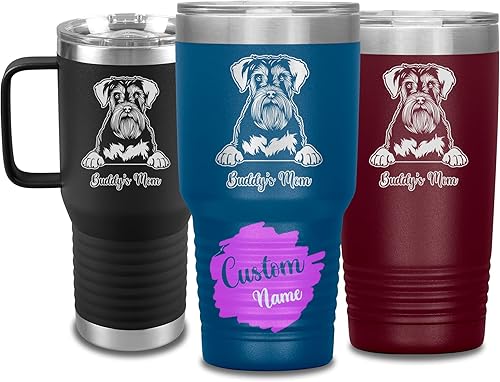 Vista 94 de Vaso de viaje de Navidad personalizado, perro pastor alemán, mamá y papá, dueño de perro pastor alemán personalizado, recuerdo grabado
