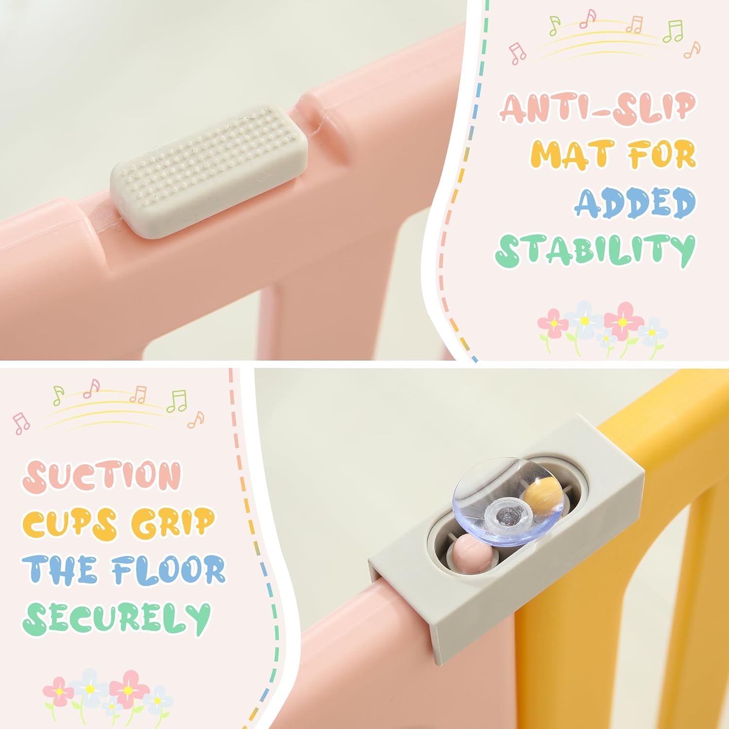 18-Panel Baby Playpen, Foldable Extra Large Play Yard for Babies and Toddlers, Portable Baby Fence with UFO Design, Kids Activity Gate Playpen – Colourful