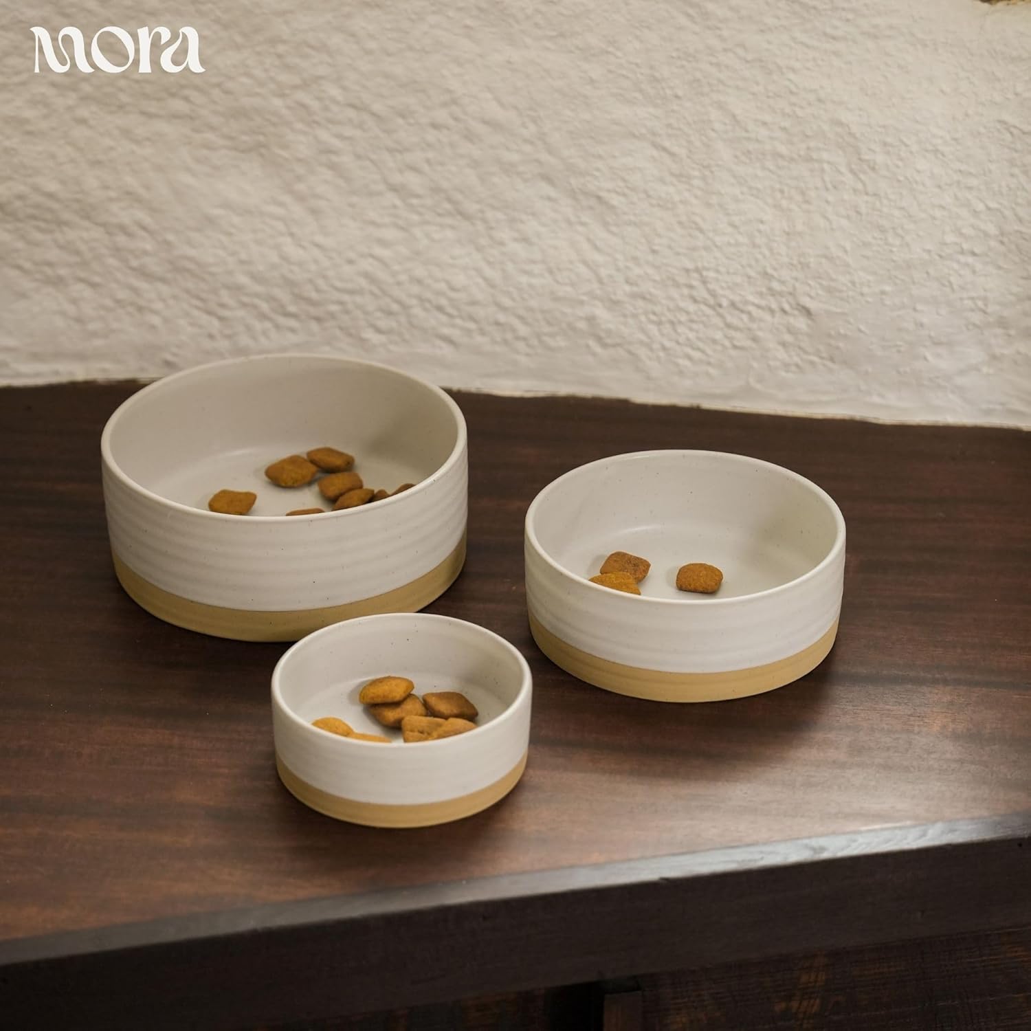 Mora Ceramic Pet Bowl Size Small - Food/Water Dish for Puppy Dogs, Cats, Guinea Pig, Rabbit, Hamster, Snake, ect. 11oz or 2 Cups - Basic Bowls for Your Dog or Cat, Mix and Match for a Set - Oat
