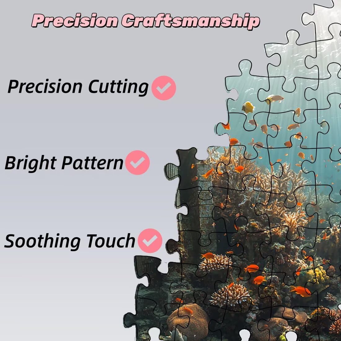 Puzzle 1000 sztuk ocean, puzzle ryby, puzzle dla dorosłych kreatywna rozrywka, drewniane puzzle z pudełkiem prezentowym, klasyczne puzzle zabawki edukacyjne, oryginalne prezenty dla kobiet -1947