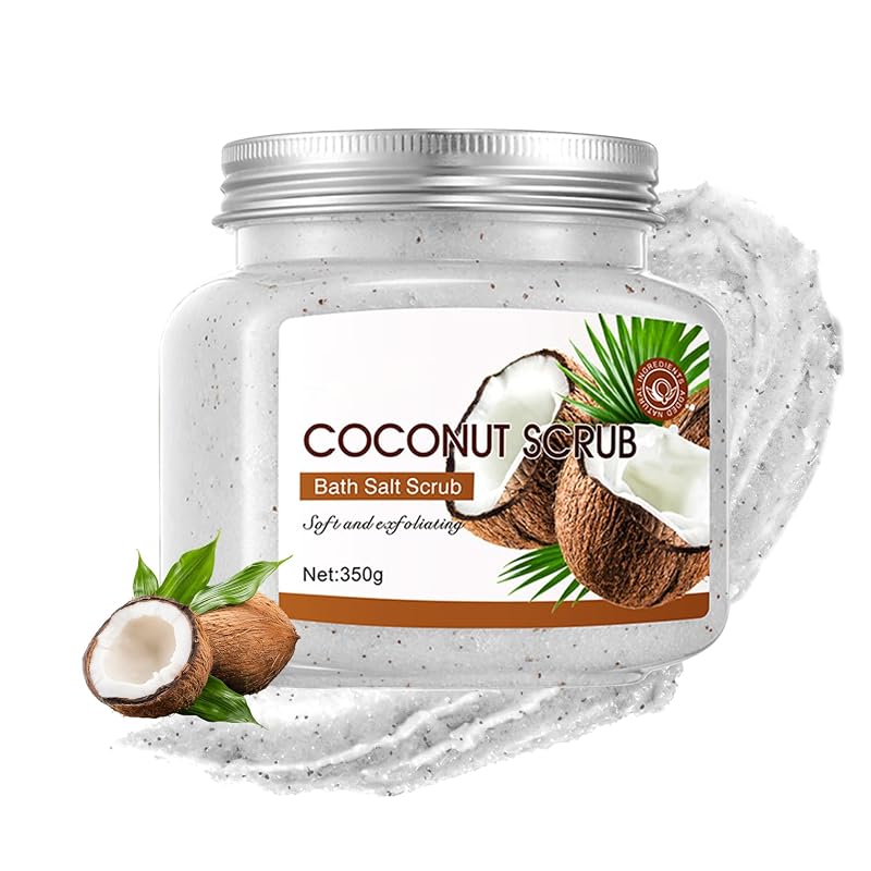 Esfoliante corporal de coco e sal com fragrância de rosa XMXueMei, 350 g