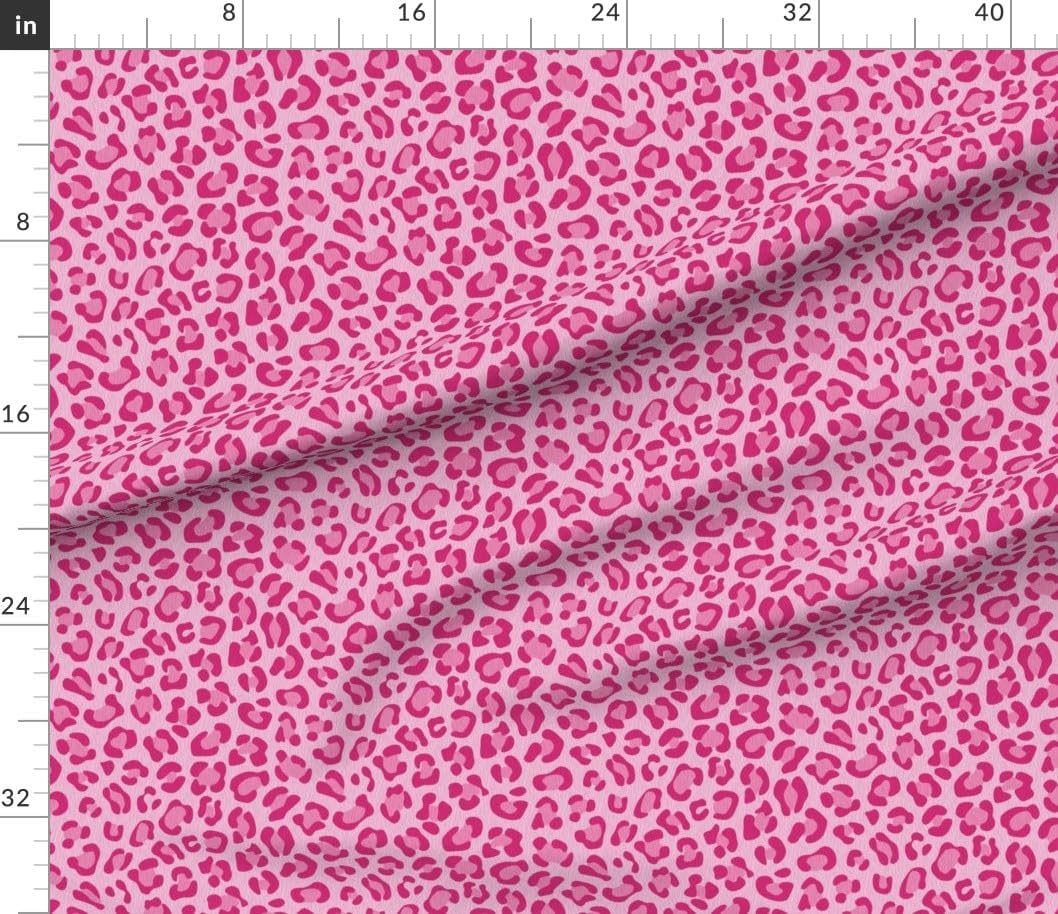 Spoonflower Fabric - Pink Animal Print Leopard Y2K Printed on Petal Cotton Fabric Fat Quarter - Sewing Quilting Apparel Crafts Decor