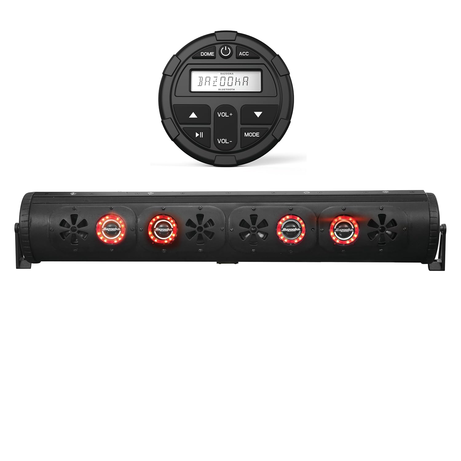 Bazooka 36 Inch G2 Bluetooth Party Bar Speaker Bundle with Wireless Dashboard Controller LED Illumination Speaker System for
