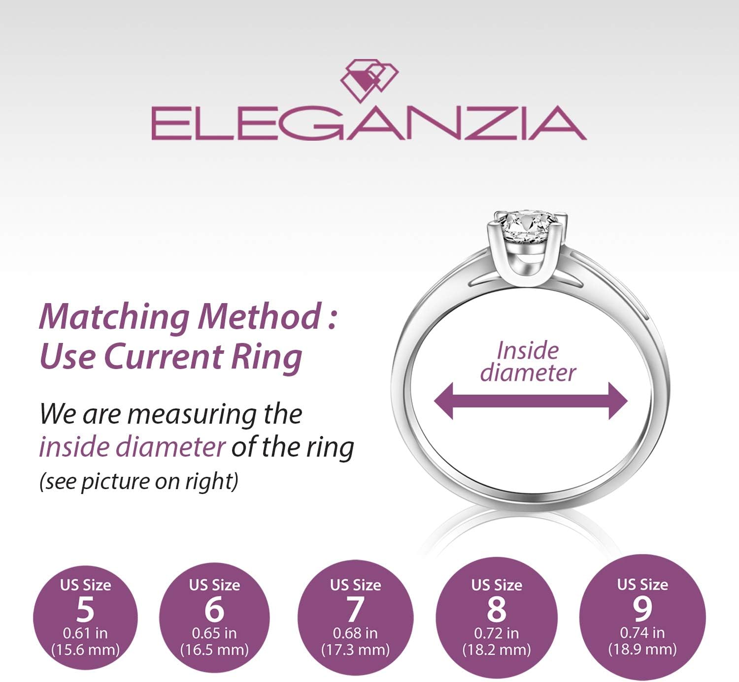 ELEGANZIA Sterling Silver Promise Rings For Her Couples Mothers, Engagement Rings For Women with Cubic Zirconia Jewelry Wedding Band