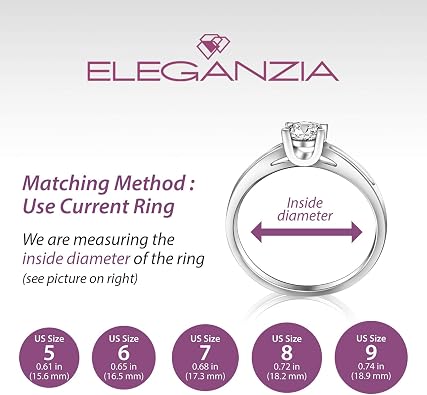 ELEGANZIA Sterling Silver Promise Rings For Her Couples Mothers, Engagement Rings For Women with Cubic Zirconia Jewelry Wedding Band