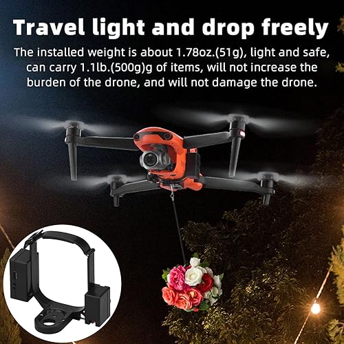 Miniatura 3 de Sistema de Airdrop compatible con EVO IIEVO II Pro Drone Carga útil Airdrop Drop Dispositivo Clip Entrega Transporte Dropping Sistema para Boda,