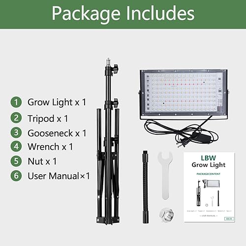 Miniatura 7 de LBW Luces de cultivo de pie para plantas de interior, espectro completo de 144 luces LED, lámpara de cultivo de planta mejorada con soporte de