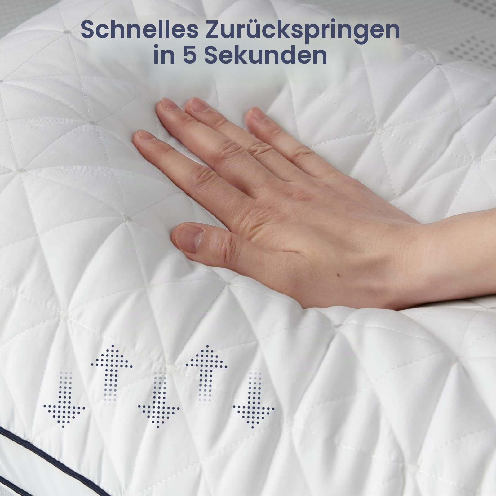 BedStory Anti-Milben-Kopfkissen, niedrige Füllung, hypoallergene Mikrofaser, Hotelqualität, flauschig und atmungsaktiv, 50 x 70 cm, 2 Stück, geeignet für Seiten- und Rückenliegen