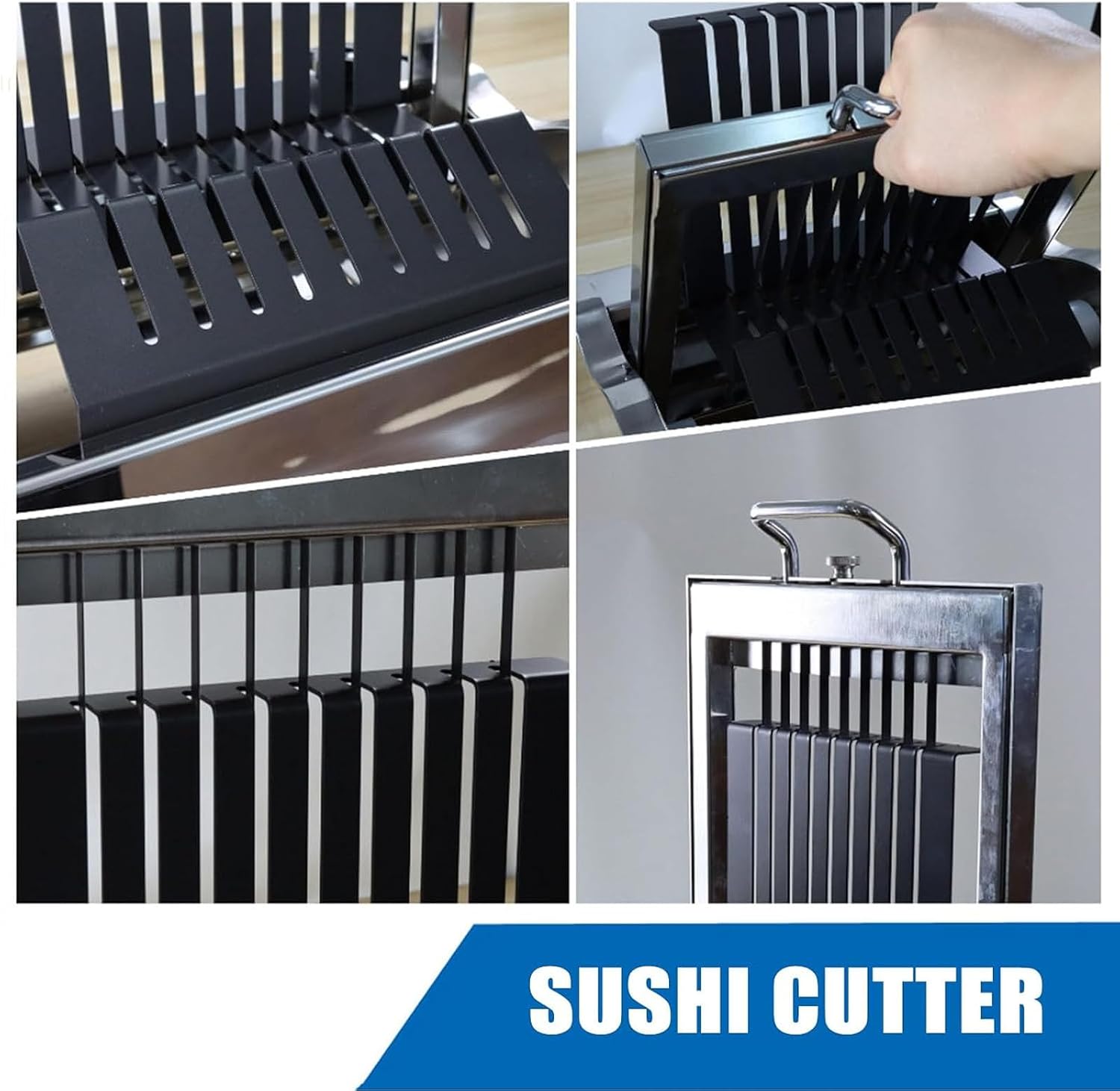 Stainless Steel Sushi Cutting Machine, Rice Ball Forming Slicer, 8 Segment, Roll Sushi Maker Rice Roll Mold, for DIY Sushi Rolls, Restaurant and Kitchen Use