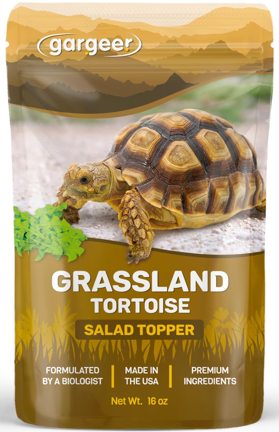 Gargeer 16oz Grassland Tortoise Salad Topper. USA Made