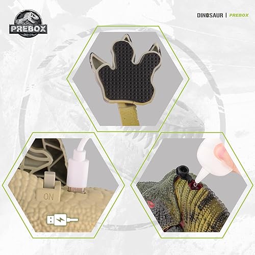 Miniatura 8 de PREBOX Dinosaurio a control remoto para niños de 4 a 7 años  Rc Robot Dino Juguetes para niños de 3-5, 8-12, regalos de cumpleaños de Navidad para