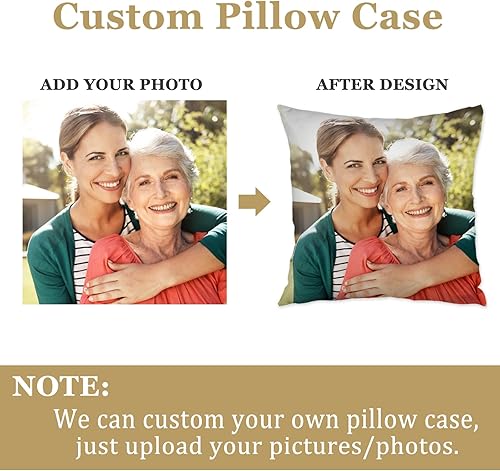 Miniatura 3 de Kufutee Funda de cojín personalizada con cualquier foto y texto, fundas de cojín decorativas para el hogar, sofá (mamá)