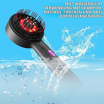 Electric Scalp Massage Brush Electric Head Massage Women's Electric Hair Brush for Massage and Scalp Care 3 Levels Adjustable (Black)